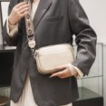 thumbnail image 3 of Bolsos Hobo versátiles de cuero genuino correa ajustable ancha bolso de ocio suave para mujer, 3 of 9