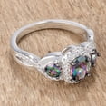 thumbnail image 2 of 1.43Ct Rhodium & Hematite Plated Mystic & Clear CZ Three Stone Twisted Shank Ring, 2 of 2