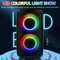 thumbnail image 3 of Wireless Speaker With Subwoofer, Large Boombox Speaker, Stereo Speaker, Subwoofer, Outdoor Wireless Speaker, Party Disco Light, TWS, TF, AUX, 3 of 9
