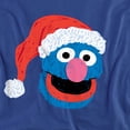 thumbnail image 2 of Sesame Street Scribble Christmas Grover Women's Crop Top T-Shirt, Royal, Small, 2 of 3