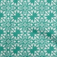 thumbnail image 1 of oneOone Polyester Spandex Dusty Teal Green Fabric Asian Block Floral Quilting Supplies Print Sewing Fabric By The Yard 56 Inch Wide, 1 of 4