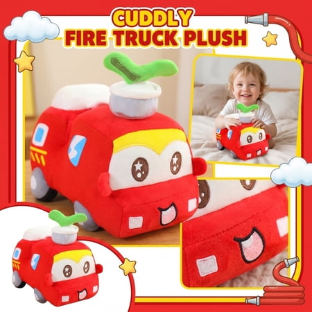 Car Plush Toy Soft Stuffed Car Plush Pillow Toy Cute Bus Cartoon Throw Pillow Plushie Gifts for Kids Birthday Christmas Party (Hamburg car)