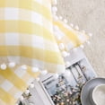 thumbnail image 3 of Bohogeo Fall Retro Farmhouse Plaid Throw Pillow Covers with Pompoms for Sofa Couch, 18x18 Inch, Yellow and White Set of 2, 3 of 7