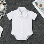 IBTOM CASTLE Baby Boys Baptism Christening Outfit Bowtie Romper Waistcoat Shorts Pants Wedding Party Formal Tuxedo Suit