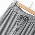 thumbnail image 7 of Olyvenn Fashion Women Pleated Wide Leg Palazzo Pants Drawstring Lounge Loungewear Bottoms Culottes Work Business Casual Clothes Gray L, 7 of 7