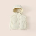 thumbnail image 4 of IVEYRTF Childrens Sleeveless Hooded Vests Jacket Warm Fleece Lined Casual Outerwear for Kids Boys Girls Solid Color Pullover Top Coats Cold Weather Apparel(White,9 Years), 4 of 8