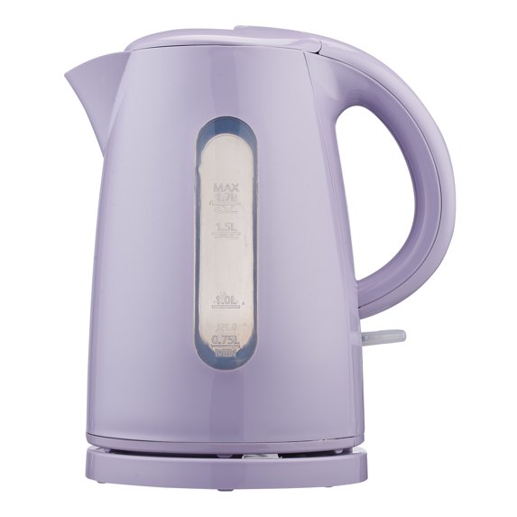 Mainstays 1.7-Liter Plastic Electric Kettle, Iris Whisper
