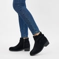 thumbnail image 7 of Ecetana Women's Ankle Booties Suede Low Block Heel Casual Short Boots with Side Zipper, 7 of 7