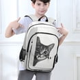 thumbnail image 6 of FORMRS Unisex School Backpack 17" Student Travel Bag with Laptop Compartment, Black Cute Cat, 6 of 7