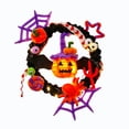 thumbnail image 2 of WWC Halloween Wreath, Orange LED Pumpkin and Bats Wreath, Gothic Halloween Decorations Wreath for Front Door, Indoor Outdoor Party Decor, 2 of 6
