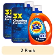 (2 pack) Tide Ultra Oxi Liquid Laundry Detergent, HE Compatible, 84 fl oz, 59 Loads