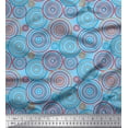 thumbnail image 1 of Soimoi Blue Rayon Fabric Circle Art Geometric Print Fabric by Yard 42 Inch Wide, 1 of 1