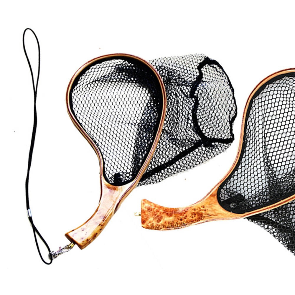 Beisidaer Fly Fishing Net Landing Catch Release Net Wooden Frame Stream Fishing Net