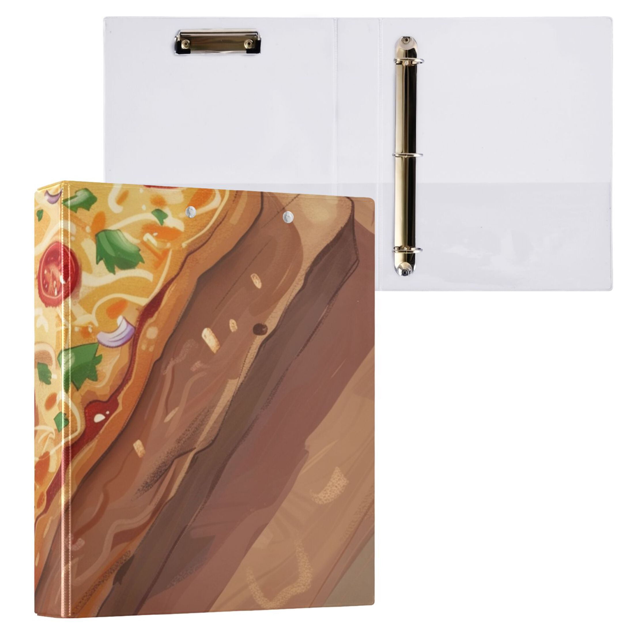 Flatbread 3 Ring Binders 1.5 inch Hardcover File Folders with Interior Pockets A4 Size Organizer for School Office Hospital