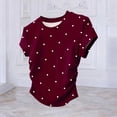 thumbnail image 4 of Womens Print Shirts Slim Fit Side Ruched Short Sleeve Top 2026 Trendy Summer Crew Neck Casual Blouse for Everyday Wear​, 4 of 4