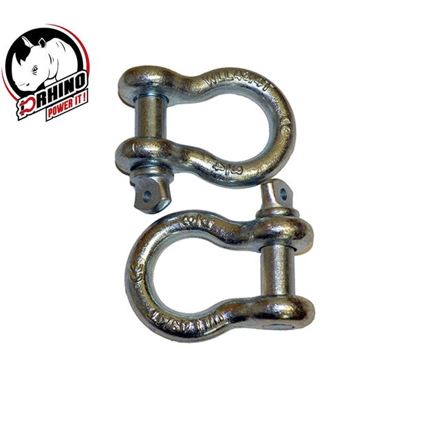 Rhino USA (2) DRhino 3/4" DRing Shackles JEEP OFF ROAD Towing Chain
