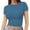 Blue-green, variant on Womens Slim Fitted Crop Tops - Basic Crew Neck Short Sleeve Casual Tees for Going Out