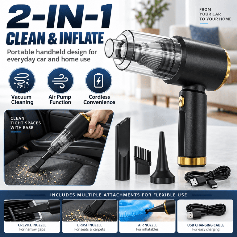 Hotusous Vacuum，Hotusous Car Vacuum, 32,000 Pa Storm-Force Suction ...
