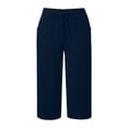 thumbnail image 6 of Baby Pants Kids High Waist Solid Color Pocket Casual Pants Comfortable Everyday Navy 6-7 Years, 6 of 6