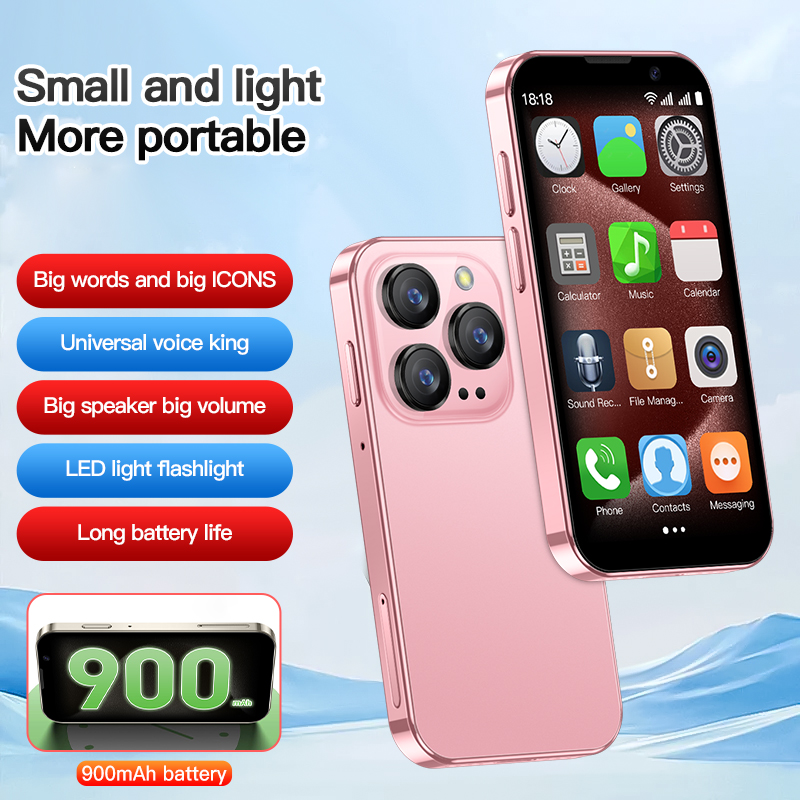 AIEK XS18 Pro 3.0" Mini Smart Phone Android9.0 Face ID 2GB RAM 16GB ROM Facial Recognition Dual SIM Standby 3G Small Phone