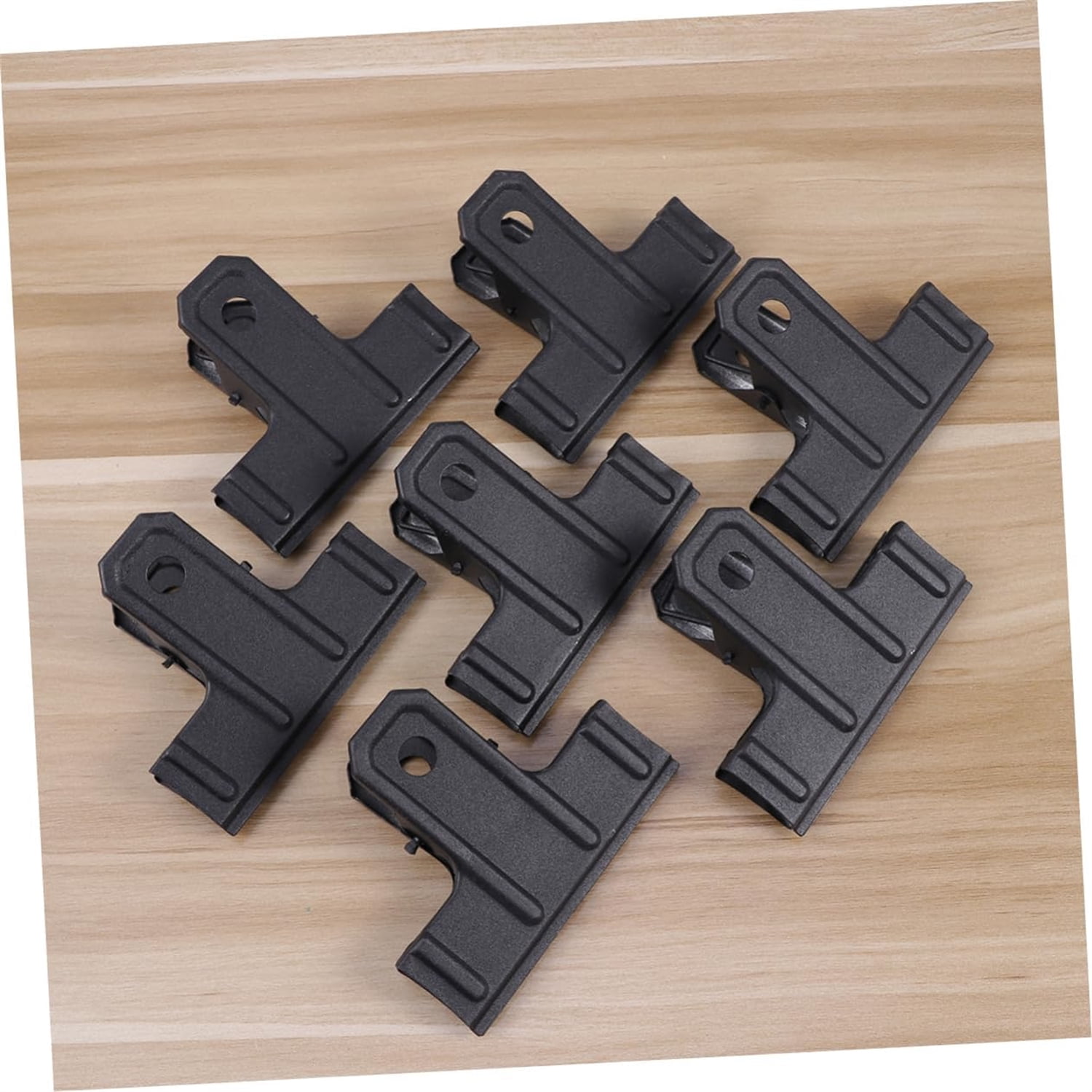 Topboutique Black Metal Clips 4 Pcs Large Hinge Clips Heavy Duty Paper Clip File Clamps Bull Clips Binder Clips for Drawing Paper Bills Photos Office Art Projects,4.7 inch (120 mm)