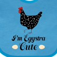 thumbnail image 4 of Inktastic Chicken Lover Eggstra Cute Girls Baby Bib, 4 of 4