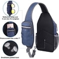 thumbnail image 3 of WATERFLY Unisex Hiking Travel Nylon Sling Bag Cross-Body Shoulder Chest Bag,Navy Blue, 3 of 7