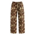 thumbnail image 6 of BaoFuBaoMei Camo Cargo Pants for Women Plus Size Wide Leg Drawstring High Waisted Trousers with Pockets Bottoms Hiking Streetwear, 6 of 7