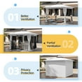 thumbnail image 3 of Erommy Outdoor Gazebo 10'x10', Double Roof Patio Gazebo with Mosquito Nettings and Privacy Screens,White, 3 of 8