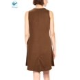 thumbnail image 3 of Deago Women's Summer Cotton Sleeveless Beach Dress Casual Swing T-Shirt Pocket Loose Dresses Plus Size (Brown, XXL), 3 of 7
