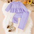 thumbnail image 2 of HCNTES Girls Fall Winter Outfits 6 12 18 24 Months 1T 2T 3T 4T Baby Girls Infant Clothing Soft Long Sleeve Plaid Top Elastic Pants 2PCS Set Newborn Outfits for Girl Fall Winter, 2 of 7
