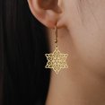 thumbnail image 3 of EUEAVAN Gold Six Pointed Star Flower Earrings Stainless Steel Jewelry, 3 of 5