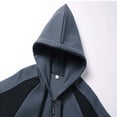 thumbnail image 4 of Wyobmus Mens Full Zip Jacket Color Blocked Pocket Drawstring Loose Hooded Cardigan Jacket Long Sleeve Hooded Casual Jacket Gray, 4 of 6