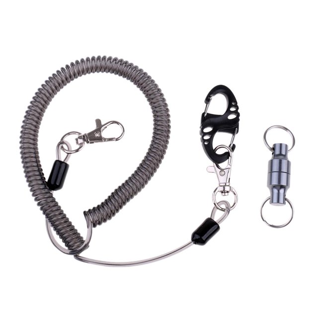 Lanzamiento De Red de material acero Inoxidable De 1 Pieza Para Soporte De Red De Pesca Con Cordón - Accesorios De Pesca Sharpla Cordón en espiral de pesca