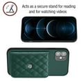thumbnail image 3 of for iPhone 11 Slim Case with Card Holders and Strap for Women, iPhone 11 Phone Case Wallet PU Leather Kickstand RFID Blocking Flip Shockproof Wallet Case - Green, 3 of 11