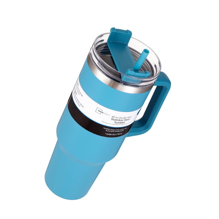Mainstays 40oz Teal Stainless Steel Double Wall Tumbler with