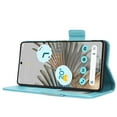 thumbnail image 4 of Wallet Case for Google Pixel 7, Soft Silicone Lychee Pattern PU Leather Shockproof Flip Cover with Card Slots Holder Magnetic Clasp Lock Drop Resistant Kickstand Phone Case,Cyanblue, 4 of 6