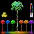thumbnail image 1 of ZXNYH 5FT LED Lighted Palm Tree with Coconuts Outdoor Artificial Palm Tree Prelit Christmas Tree Tropical Palm Tree Lights for Home Patio Pool Hawaiian Luau Jungle Party Tiki Bar Indoor Decoration, 1 of 5