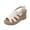 White, variant on Women's Plus Size Open Toe Wedge Sandals with Adjustable Strap, Summer Wedge Sandals
