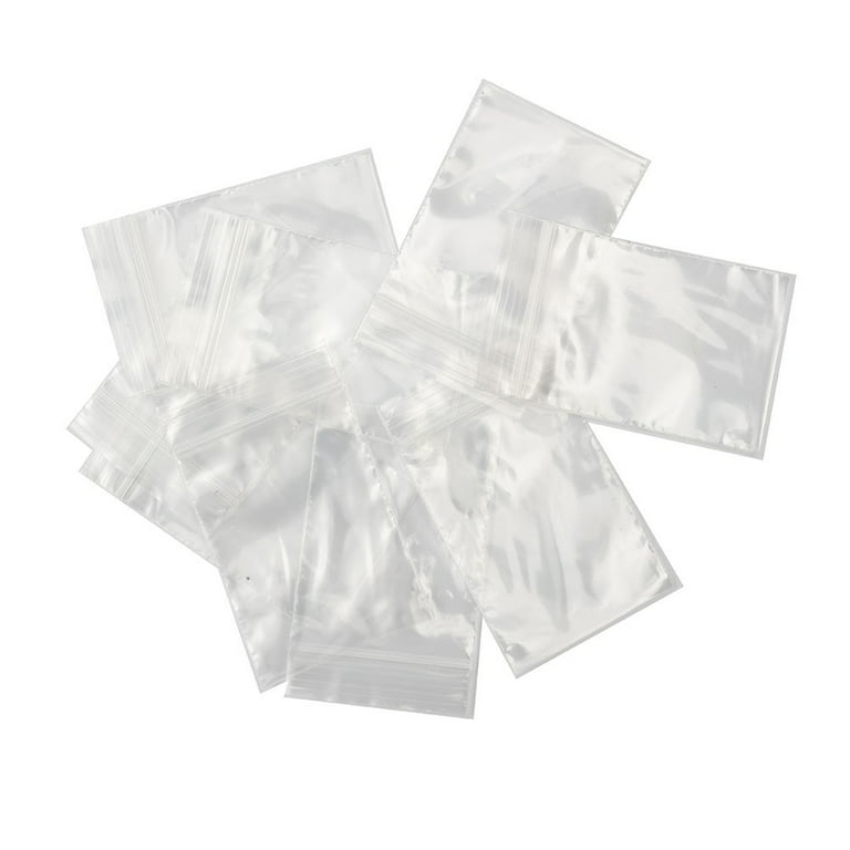 Leke 100 Small Clear Bags Plastic Baggies Baggy Grip Self Seal Resealable 