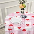 thumbnail image 5 of Dreamtimes 60" Valentine's Day Round Tablecloth, Creative Lattice Love Heart Round Table Cloth Water Resistant Spill Proof Large Table Cover for Valentine's Day Romantic Dinner Decorate, 5 of 7