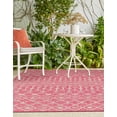 thumbnail image 3 of Unique Loom Outdoor Trellis Collection Area Rug - Tribal Trellis (7' 1" x 10' Rectangle Fuschia/Gray), 3 of 6
