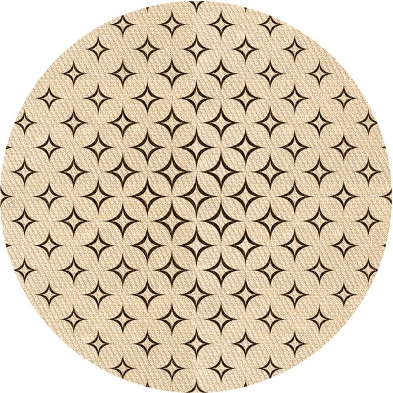 Ahgly Company Indoor Round Patterned Bronze Brown Area Rugs, 5' Round