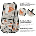 thumbnail image 2 of Yayeee Double Oven Mitt Kitchen Heat Resistant Baking 35" x7" Quilted Glove, Cartoon Gray Houses, 2 of 6