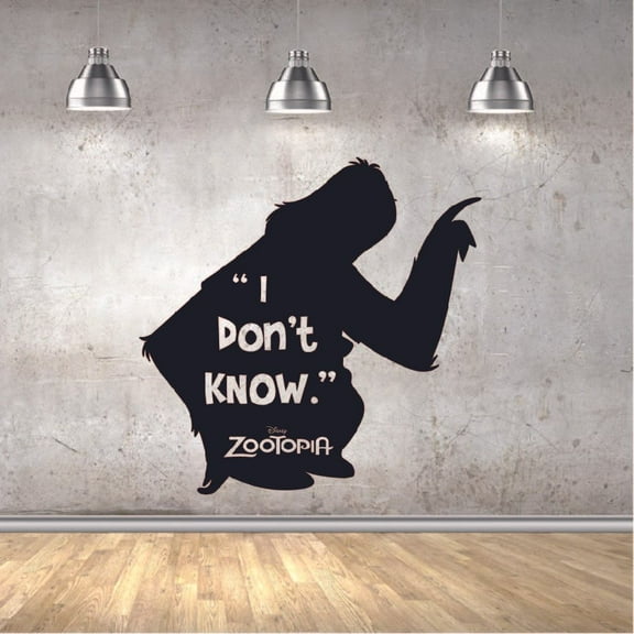 I Don't Know Sloth Quote Zootopia Cartoon Quotes Wall Sticker Art Decal for Girls Boys Room Bedroom Nursery Kindergarten House Fun Home Decors Stickers Wall Art Vinyl Decoration Size (10x8 inch)