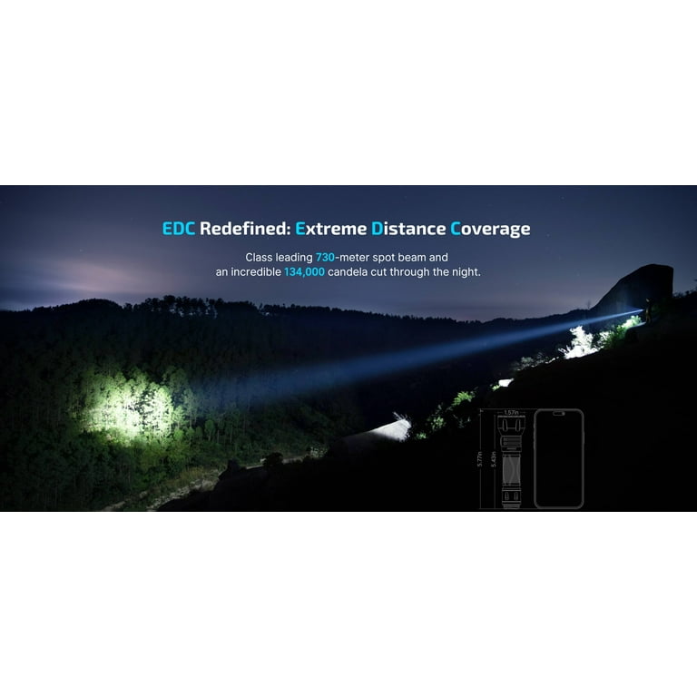 Olight Javelot 1350 Lumen Long Throw Rechargeable LED Flashlight +