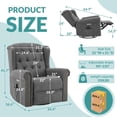 thumbnail image 5 of MEETWARM Power Swivel Rocking Glider Recliner Chair with Heat and Vibration, Electric Rocker Nursery Reclining Chair, Wingback Tufted Upholstered Recliner for Living Room, Type-C & USB Ports (Grey), 5 of 8