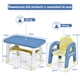 thumbnail image 3 of Set Mesa y Silla para Niños Forma de Dinosaurio Costway Azul y Amarillo, 3 of 10