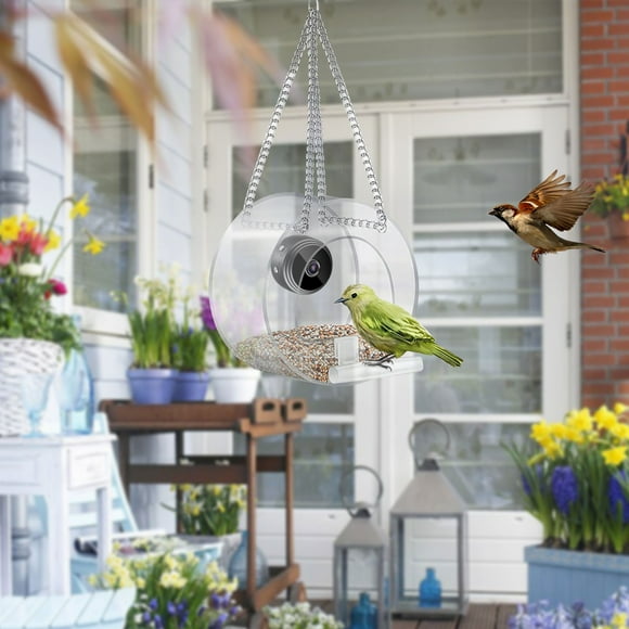 Bird Feeder With Camera 1080P Night- Video Camera WiFi Hotspot Remote Connection With Mobile Phone For Outdoor Bird Watching Photos