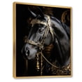 thumbnail image 2 of Designart "Golden Equestrian Black and Gold Equine II" Animals Floater Framed Wall Art Print, 2 of 7